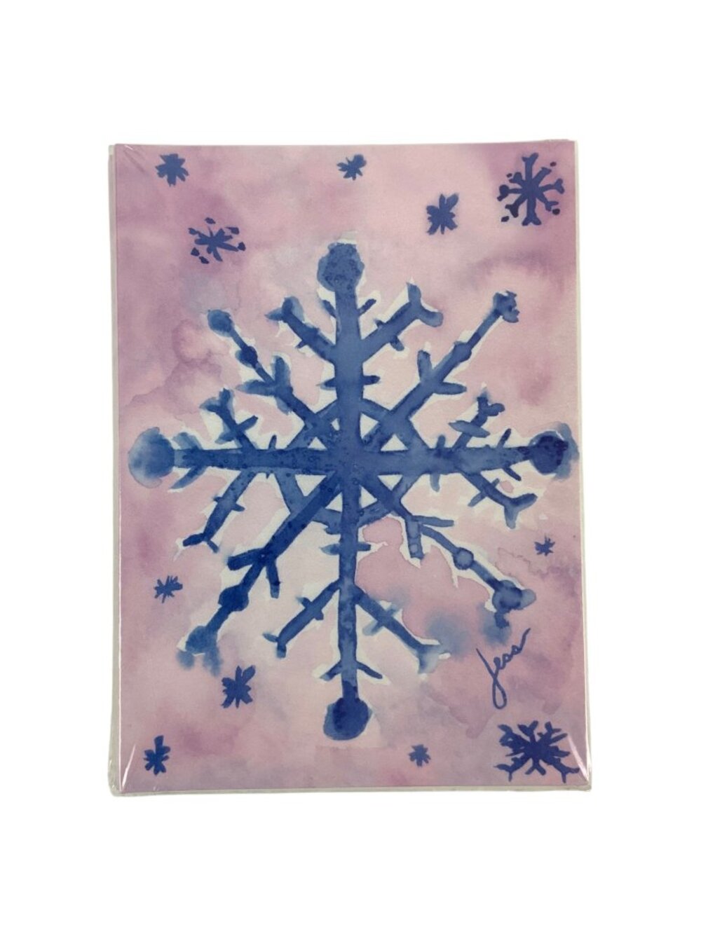 MD Anderson Childrens Art Project Blue Snowflake Holiday Cards 10 Count